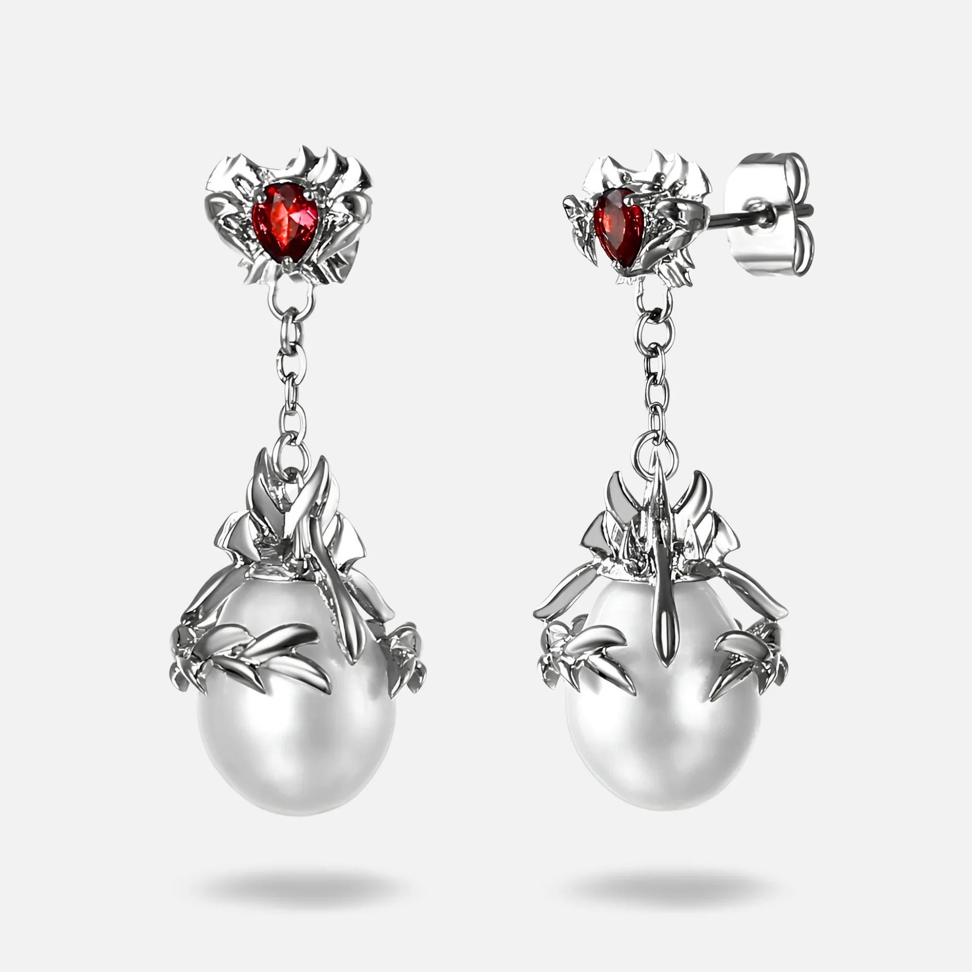 Sacred Pearl – Red Earrings