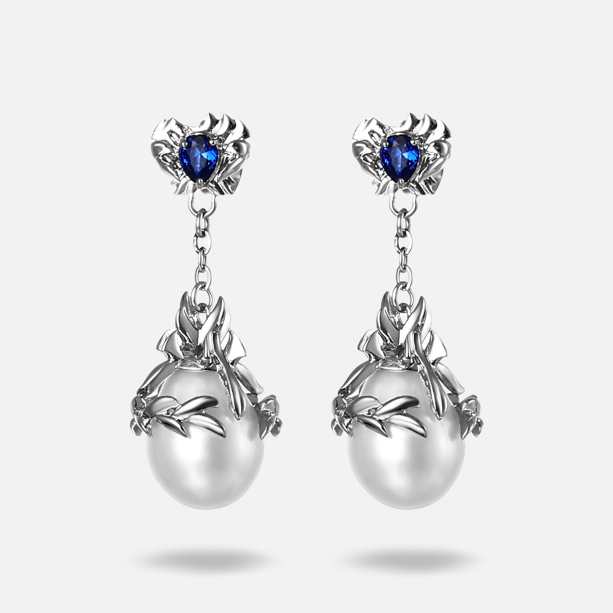 Sacred Pearl – Blue Earrings