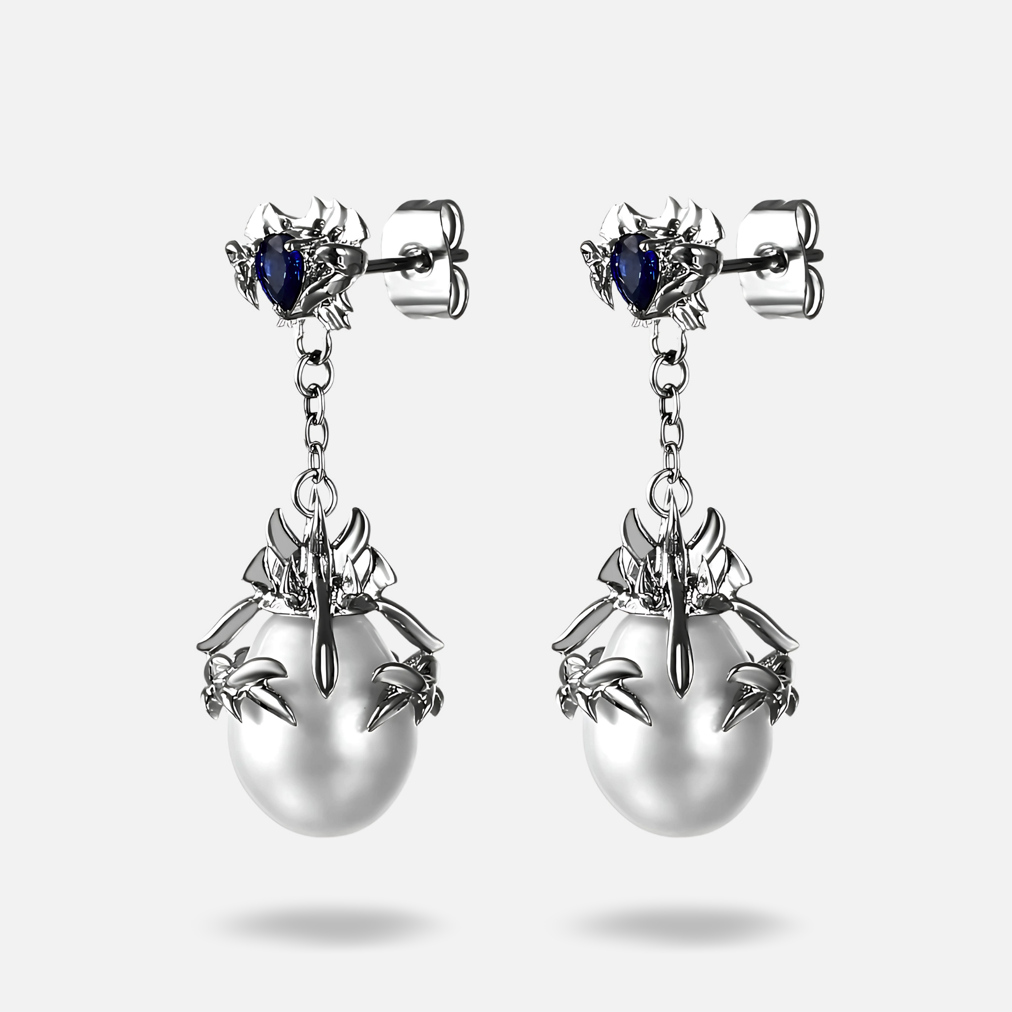 Sacred Pearl – Blue Earrings