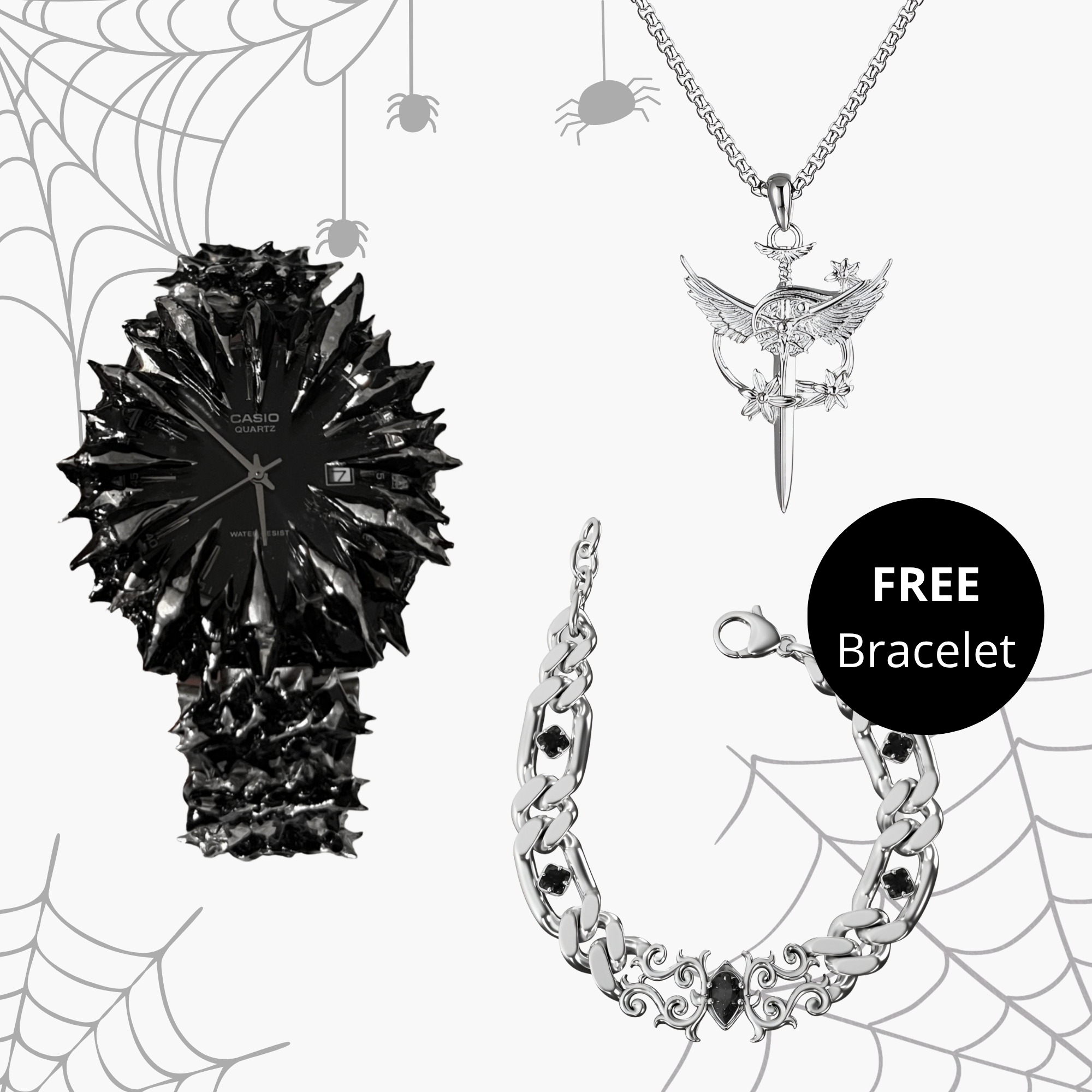 Midnight Bundle – Watch + Necklace + FREE Bracelet