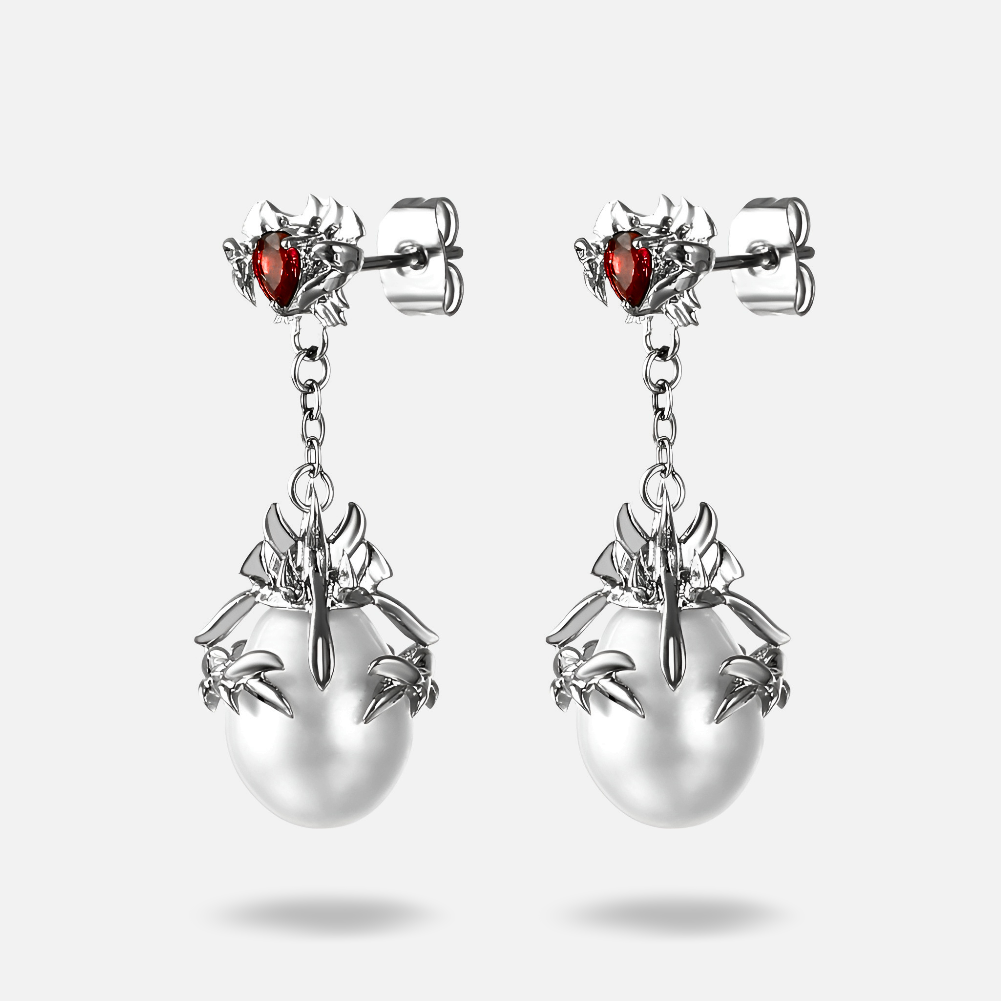 Sacred Pearl – Red Earrings
