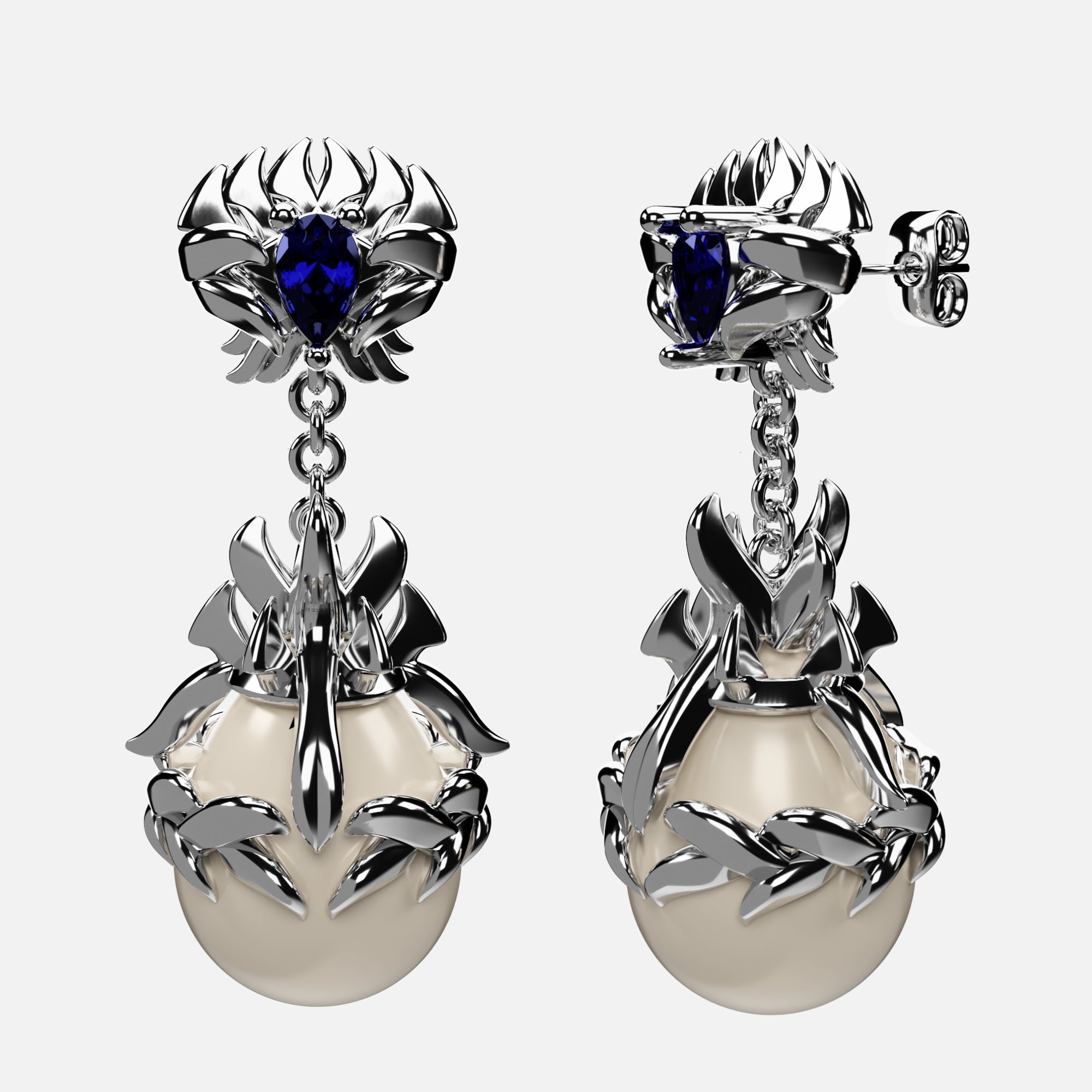 Sacred Pearl – Blue Earrings