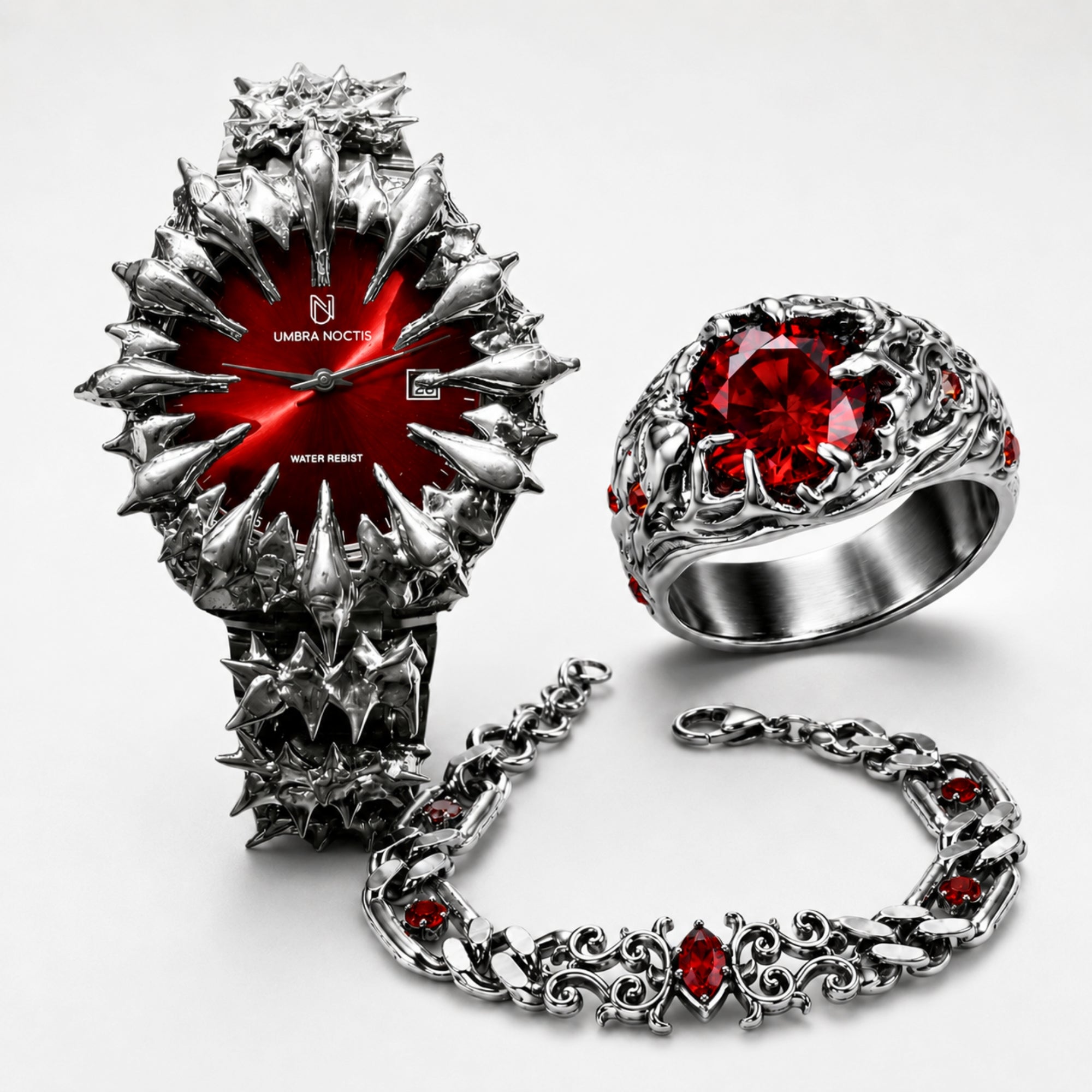 Red stack – Bloodstone + Eclipse Red Bracelet + FREE Ignis Red Ring
